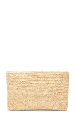 Saint Laurent Large Envelope Pouch in Naturale & Brick, view 2, click to view large image.