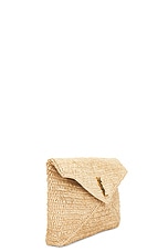 Saint Laurent Large Envelope Pouch in Naturale & Brick, view 3, click to view large image.