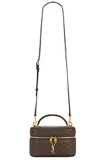 Saint Laurent Mini Vanity Bag With Strap in Light Musk, view 1, click to view large image.