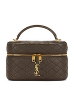 Saint Laurent Mini Vanity Bag With Strap in Light Musk, view 3, click to view large image.