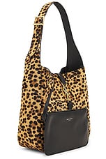 Saint Laurent Small Le 5 A 7 Supple Shoulder Bag in Spotted, Choco, & Nero, view 4, click to view large image.