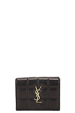 Saint Laurent Tiny Origami Wallet in Nero, view 1, click to view large image.