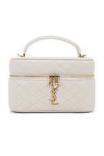 Saint Laurent Mini Vanity Bag in Crema Soft, view 3, click to view large image.