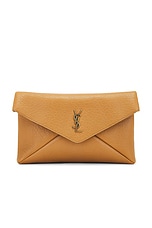 Saint Laurent Large Envelope Pouch in Dark Sun, view 1, click to view large image.