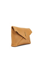 Saint Laurent Large Envelope Pouch in Dark Sun, view 4, click to view large image.