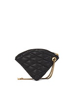 Saint Laurent Sade Triangle Coin Purse in Nero, view 3, click to view large image.