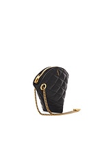 Saint Laurent Sade Triangle Coin Purse in Nero, view 4, click to view large image.