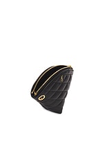 Saint Laurent Sade Triangle Coin Purse in Nero, view 5, click to view large image.