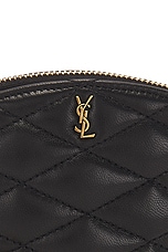 Saint Laurent Sade Triangle Coin Purse in Nero, view 7, click to view large image.