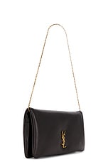 Saint Laurent Small Pouch on Chain in Nero, view 4, click to view large image.