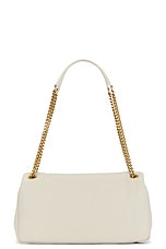 Saint Laurent Medium Calypso Chain Bag in Crema Soft, view 4, click to view large image.