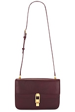 Saint Laurent Le Carre Satchel Bag in Hot Wine, view 1, click to view large image.