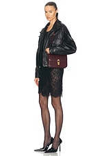 Saint Laurent Le Carre Satchel Bag in Hot Wine, view 2, click to view large image.