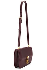 Saint Laurent Le Carre Satchel Bag in Hot Wine, view 4, click to view large image.