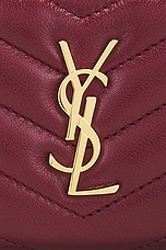 Saint Laurent Coin Card Wallet in New Dark Bordeaux, view 6, click to view large image.