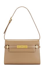 Saint Laurent Small Manhattan Shoulder Bag in Dark Toffee | FWRD