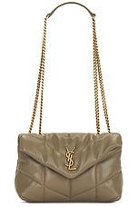 Saint Laurent Mini Puffer Bag in Strong Moss | FWRD