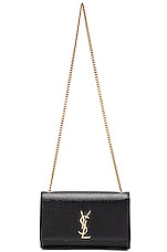 Saint Laurent Medium Monogramme Kate Chain Bag in Black, view 6, click to view large image.