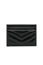 Saint Laurent Monogramme Credit Card Case in Black, view 2, click to view large image.
