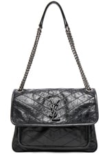 Saint Laurent Medium Niki Monogramme Chain Bag in Black, view 1, click to view large image.