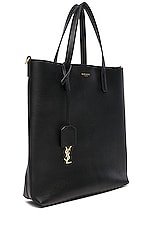 Saint Laurent Toy North South Tote Bag in Black, view 4, click to view large image.