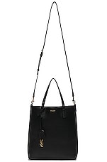 Saint Laurent Toy North South Tote Bag in Black, view 6, click to view large image.