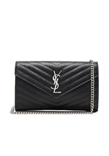 Saint Laurent Monogramme Chain Wallet Bag in Black, view 1, click to view large image.