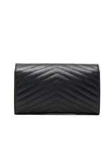 Saint Laurent Monogramme Chain Wallet Bag in Black, view 3, click to view large image.