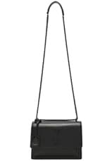Saint Laurent Monogramme Sunset Shoulder Bag in Black, view 6, click to view large image.