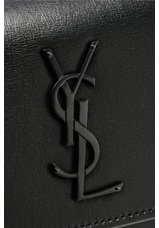 Saint Laurent Monogramme Sunset Shoulder Bag in Black, view 8, click to view large image.