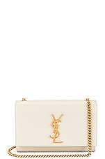 Saint Laurent Small Kate Monogramme Chain Bag in Crema Soft, view 1, click to view large image.