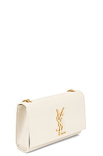 Saint Laurent Small Kate Monogramme Chain Bag in Crema Soft, view 4, click to view large image.