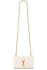 Saint Laurent Small Kate Monogramme Chain Bag in Crema Soft, view 6, click to view large image.