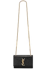 Saint Laurent Small Kate Monogramme Chain Bag in Black, view 6, click to view large image.