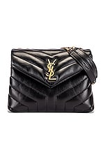 Saint Laurent Small Supple Monogramme Loulou Chain Bag in Black, view 1, click to view large image.