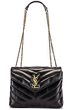 Saint Laurent Small Supple Monogramme Loulou Chain Bag in Black, view 6, click to view large image.