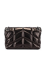 Saint Laurent Small Puffer Chain Bag in Black, view 3, click to view large image.