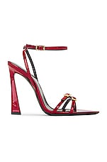 Saint Laurent Gippy 110 Sandal in Tibet Red, view 1, click to view large image.