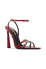 Saint Laurent Gippy 110 Sandal in Tibet Red, view 2, click to view large image.