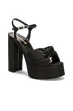 Saint Laurent Bianca 85 Sandal in Nero, view 2, click to view large image.