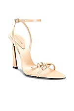Saint Laurent Gippy 110 Sandal in Soft Nude, view 2, click to view large image.