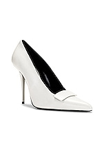 Saint Laurent Kayla 110 Heels in Blanc Optique, view 2, click to view large image.