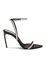 Saint Laurent Gippy 90 Sandal in Nero & Crystal, view 1, click to view large image.