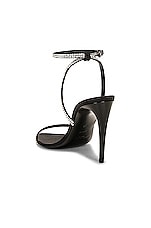 Saint Laurent Gippy 90 Sandal in Nero & Crystal, view 3, click to view large image.