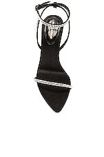 Saint Laurent Gippy 90 Sandal in Nero & Crystal, view 4, click to view large image.