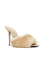 Saint Laurent Mule Sandal in Light Beige, view 2, click to view large image.