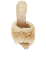 Saint Laurent Mule Sandal in Light Beige, view 4, click to view large image.
