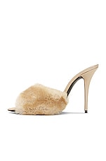 Saint Laurent Mule Sandal in Light Beige, view 5, click to view large image.