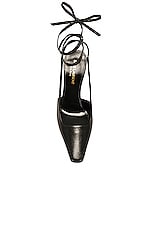 Saint Laurent Tom Lace Up Pump in Nero, view 4, click to view large image.