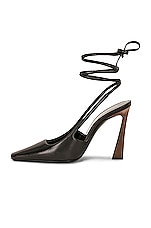 Saint Laurent Tom Lace Up Pump in Nero, view 5, click to view large image.